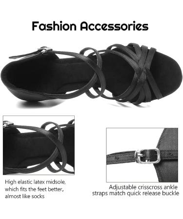 HIPPOSEUS Women's Latin Dance Shoes - Professional Ballroom Salsa Practice Shoes - Model DBCG802 - 2inch Heel - Black - Buy Online on GoSupps.com