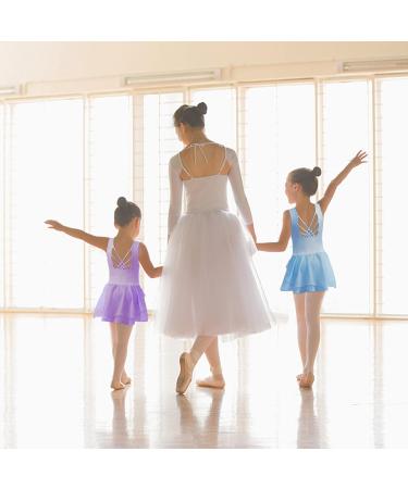 Tegmk Girls Tank Ballet Leotard with Skirt | Butterfly Hollow Back Dance Dress | Size 6-8 Years | Purple - Buy Online on GoSupps.com