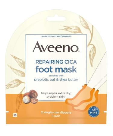 Aveeno Repairing Cica Foot Mask - 2 Single-Use Slippers for Soft, Nourished Feet - Buy Online on GoSupps.com