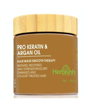 Herbishh Argan Hair Mask-Deep Conditioning & Hydration For Healthier Looking Hair for very Dry  Weak  Stressed Out Hair  No Sulphates  No Parabens 8.40 Fl Oz (Pack of 1)