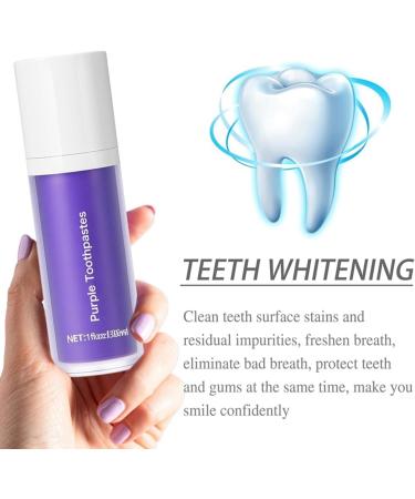 Purple Toothpaste for Teeth Whitening Purple Toothpaste Purple Teeth Whitening Tooth Stain Removal Teeth Whitener Teeth Whitening Booster (1pc) - Buy Online on GoSupps.com
