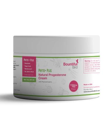 Bountiful Bird Phyto Plus Natural Progesterone Cream 2oz Organic Phytoestrogens Bioidentical Progesterone 2 Ounce (Pack of 1)