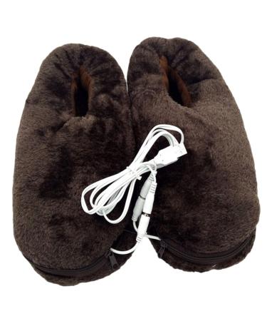 ToddMomy 1 pair heated shoes winter warmth heated foot warmers electrical heating shoes foot massage device winter slipper USB heating shoes usb footheeck plush foot shoes household