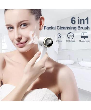 SwanSki Facial Cleansing Brush - Electric Face Cleanser with 3 Exfoliating Brush Heads - 3 Speed Levels LCD Display - Waterproof Facial Brush - Rechargeable Facial Cleanser - Face Scrubber (White) - Buy Online on GoSupps.com