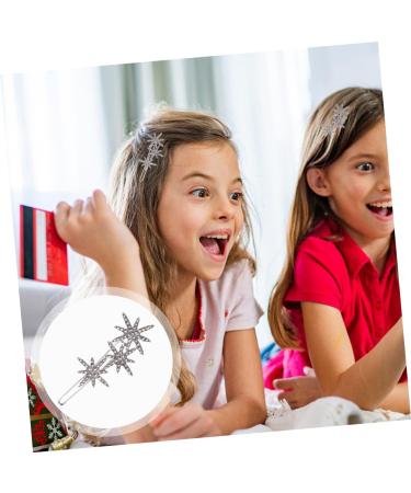 Beavorty snowflake hairpin hair side clips for girls Crystal Hair Clips Glitter Bobby Rhinestone Hair Barrettes rhinestone bobby pins french hair pin Miss Christmas alloy accessories 6x2.2cm Silver - Buy Online on GoSupps.com