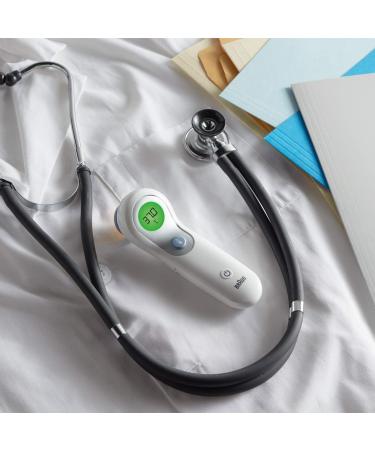 Braun NTF3000CAV1 No Touch + Forehead Thermometer with Colour Coded Display for Infants Children and Adults No. 1 Brand Among Pediatricians and Moms - Buy Online on GoSupps.com