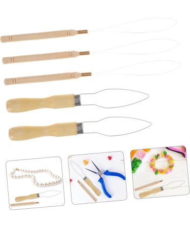 Button Hook Helper 5pcs Beads Pulling Bracelets Beads DIY Bead Tools Wood Bead Chain Beadwork - Buy Online on GoSupps.com