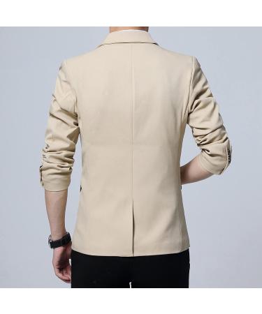 Men's Khaki Self-Cultivation Business Coat Suit | XXL Long Sleeve Formal Jacket - Buy Online on GoSupps.com