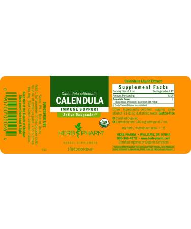 Herb Pharm Calendula Tincture 1 fl oz (30 ml) - Natural Healing & Skin Care - Buy Online on GoSupps.com