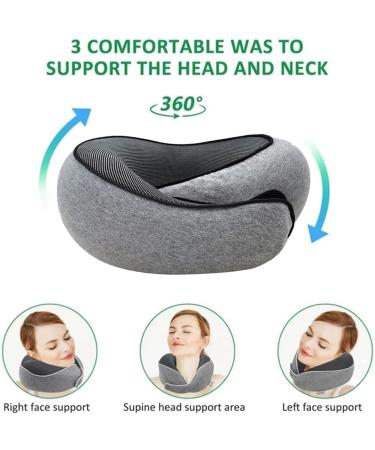 Endxedio Wander Plus Travel Pillow - Memory Foam Neck Pillow for Hiking & Sleep (Black) | Ultimate Comfort for Travel - Buy Online on GoSupps.com