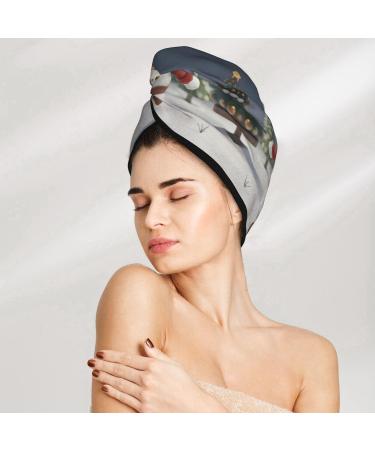 Quick-Dry Coral Velvet Christmas Hair Cap - Santa Snowman Tree Towel Wrap for Men & Women | Travel & Home Use - Buy Online on GoSupps.com