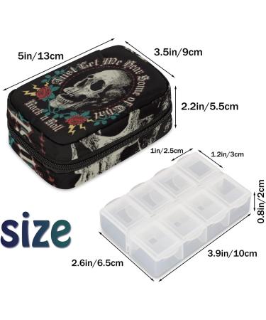 Buy Rock 'n' Roll Skull Roses Pill Case | Weekly Medicine Organizer & Travel Bag | Seven-Day Vitamin & Supplement Holder - Buy Online on GoSupps.com