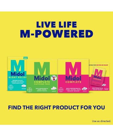 Midol Complete Caffeine Free Menstrual Pain Relief Caplets - 24 Count Pack - Buy Online on GoSupps.com