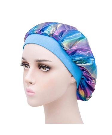 Girls Satin Sleep Caps - Kids Bonnets for Curly Hair - Blue/Pink Satin Night Cap for Black Girls - Buy Online on GoSupps.com
