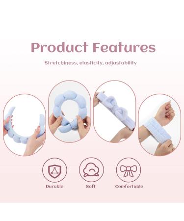 Shop Blue Terry Fabric Hair Bands: Spa Headband Wrist Wash & Slimming Hair Accessories for Skin Care & Yoga - Buy Online on GoSupps.com