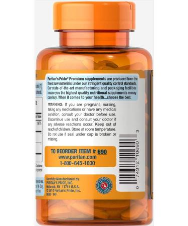Puritan's Pride 1000 mg 100 Count 100 Count (Pack of 1) - Buy Online on GoSupps.com