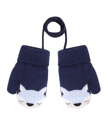 JIAHG Children's Winter Knit Gloves with String Baby Toddlers Hand-Warming Mittens Cute Cartoon Fox kids Gloves Outdoor Warm Mitts Insulated Cold Weather Gloves for 1-3 Years Boys and Girls Fox-navy - Buy Online on GoSupps.com