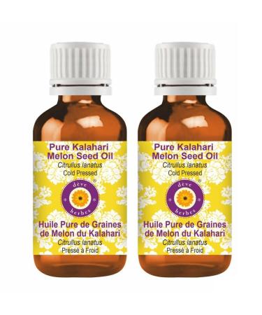 d ve herbes Pure Kalahari Melon Seed Oil (Citrullus lanatus) Cold Pressed (Pack of two) 100ml X 2 (6.76 oz)