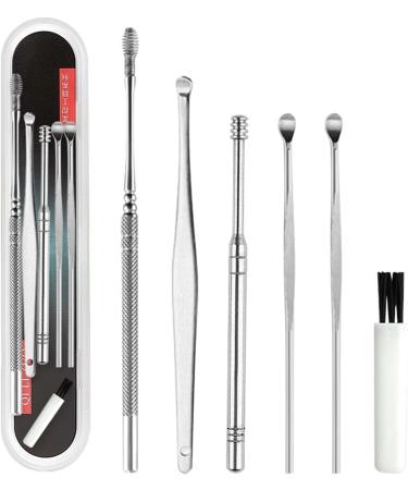 Stainless Steel Earwax Removal Kit - Portable 6 Pc Ear Pick Cleaning Tool - Buy Online on GoSupps.com