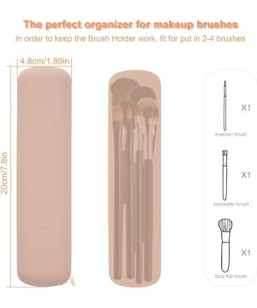 FERYES Travel Makeup Brush Holder S - Stylish Khaki Organizer for Easy Makeup On-the-Go - International Shipping Available - Buy Online on GoSupps.com