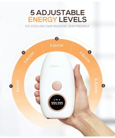 Skinzeal IPL Hair Removal Laser Device - 999 999 Pulses 5 Energy Levels Painless for Body Armpit Face & Bikini - Suitable for Women & Men - Buy Online on GoSupps.com