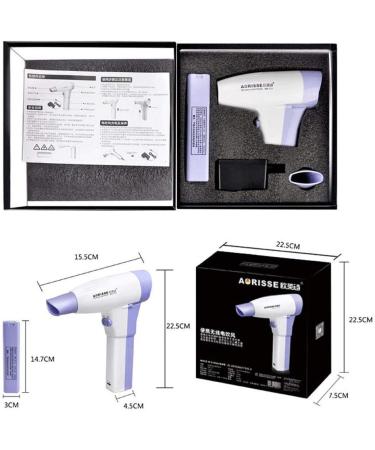 Cordless Hair Dryer Rechargeable Portable Blow Dryer with Hot Air and Cold Air Suitable for Indoor Travel Camping Painting - Buy Online on GoSupps.com