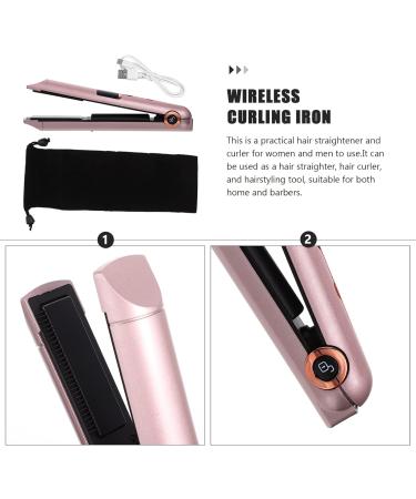 FOMIYES Professional Iron Curling Iron Mini Hair Crimper 2 in 1 Mini Flat Iron Curling Portable Curling Wand Travel Beard Girl Rose Gold - Buy Online on GoSupps.com