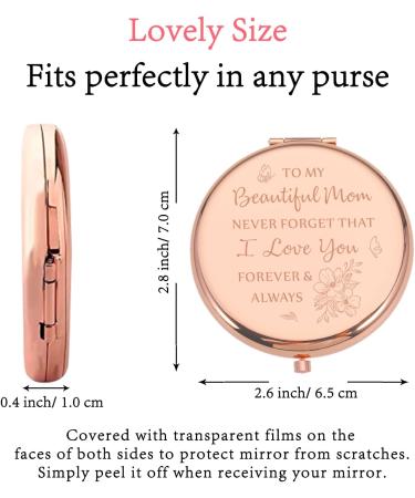 Rose Gold Engraved Compact Mirror - Perfect Mother's Day Gift for Mom - Buy Online on GoSupps.com