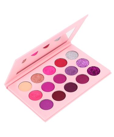 TOVINANNA 15 Woman Eyeshadow Compact Glitter Eyeshadow Colorful Eyeshadow Makeup Palette Purple
