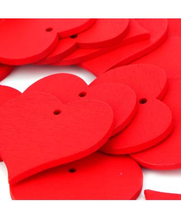 Yousiliang 100 Wooden Heart Slices - Handmade Red Heart-Shaped Pendants for DIY Crafts Wedding Decor & Tinkering - Buy Online on GoSupps.com