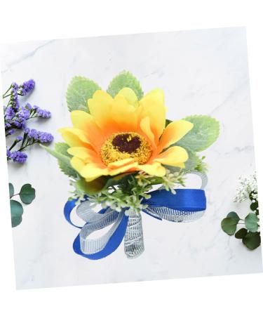 ifundom 1pc Flowers Decoration Sunflower Decorations Fake Sunflower Brooch Corsage Miss Wedding Dress Pin Yellow 10*9*9cm - Buy Online on GoSupps.com