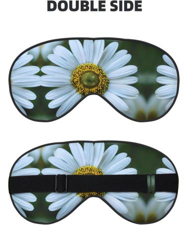 SSIMOO White Daisy Print Ultra-Soft Light-Blocking Eye Mask | Optimal Comfort for Restful Sleep - Black - Buy Online on GoSupps.com