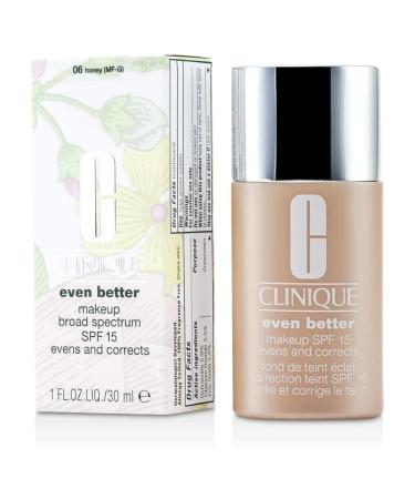 Clinique Even Better Makeup Broad Spectrum SPF 15 - foundation makeup (Women Bottle Beige Dark skin Natural) 06 Honey 30 ml (Pack of 1)