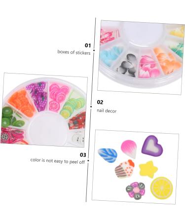 minkissy 48 Boxes Soft Pottery Nail Accessories Charms Fruit Slice Patch Polymer Spacer Beads Scrapbooking Embellishment Nail Decorations Round Spacer Beads Bulk Polymer Clay 3d Assorted - Buy Online on GoSupps.com