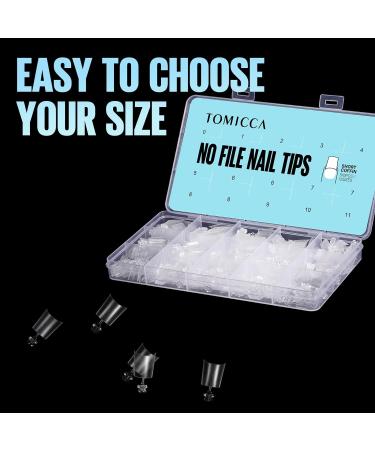 TOMICCA Short Coffin French Edge Nail Tips - 510pcs Half Cover False Nails | Natural Matte Acrylic Extension Tips | 15 Sizes for Salon Nails - Buy Online on GoSupps.com
