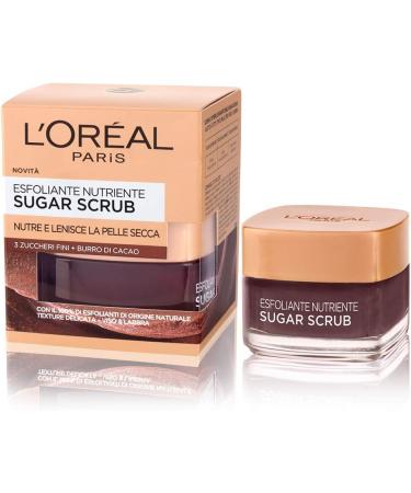 L'Or al Paris Sugar Scrub Cleanser Nourishing Exfoliating Face and Lips with Crystals No Sugaring + Cocoa Butter 50 ml Multicolor - Buy Online on GoSupps.com