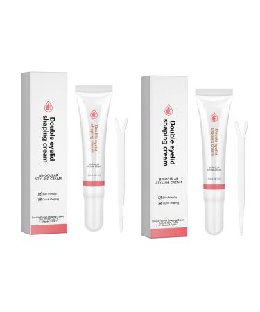 Double Eyelid Styling Cream Double Eyelids Modeling Cream Double Eyelid Shaping Styling Cream Waterproof Double-fold Eyelids Cream with Tool Long Lasting Invisible (2Pcs)