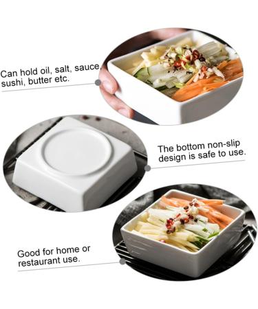 ABOOFAN 2pcs Sauce Dish Dishes Porcelain Saucer Dish Snack Plate Square Seasoning Dish Mini Porcelain Bowls Small Snack Dish Food Seasoning Dish White Ceramics Condiment Platter - Buy Online on GoSupps.com