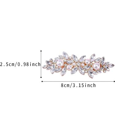 Lusofie 2Pcs Rhinestone Hair Clips Crystal Pearl Bridal Hair Clip Fancy Hair Clips Wedding Accessories Hair Barrettes for Women Girls Bridal - Buy Online on GoSupps.com