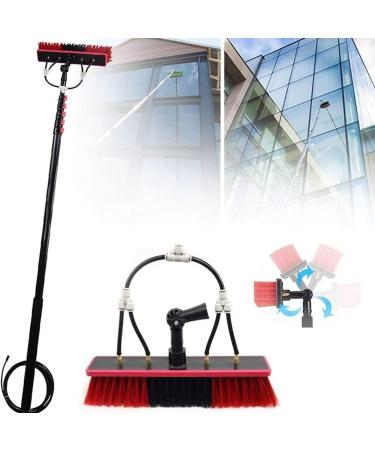 Window Cleaning Kit with Extension Pole Water Fed Pole Brush System Telescopic Window Cleaning Tools 12-39 Feet Extendable Pole with 55cm Brush 55cm brush-20FT/6M (55cm Brush 20FT/6M)