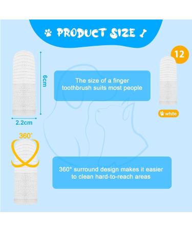 Adiwo Dog Toothbrush Finger 12 Pcs Reusable Dog Finger Toothbrush Anti-Plaque 360 Full-Surrounded Bristles Dog Tooth Brush Efficient Dog Teeth Cleaning Products for Dogs and Cats - Buy Online on GoSupps.com