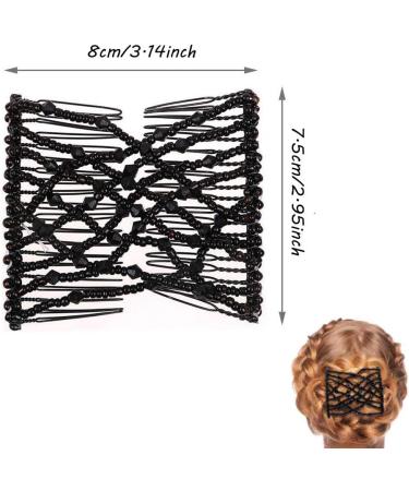 HUOHUOHUO Hair Comb Metal Hair Slides Stretchable Combs for Women 4 Pieces Black - Buy Online on GoSupps.com