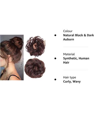 Natural Black & Dark Auburn Updo Ponytail Hair Extensions - Curly Wavy Hairpieces for Women - Buy Online on GoSupps.com