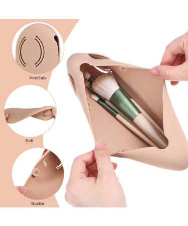 Silicone Makeup Brush Holder Travel | Anti-Fall Out Magnetic Closure | Cosmetics Pouch & Organizer for Women - Buy Online on GoSupps.com