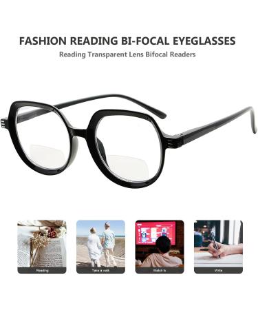 Eyekepper 4-Pack Vintage Bifocal Reading Glasses for Women - Clear Lens 2.0x Magnification Mixed Colors - Buy Online on GoSupps.com