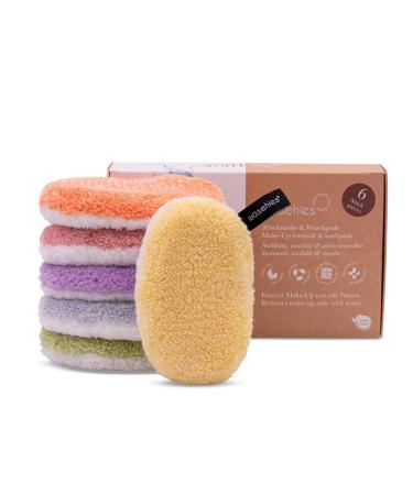waschies Washable make-up removal and cleaning pads reusable deep pore cleaning only with water skin-friendly hypoallergenic super soft "Colour Edition" set of 6