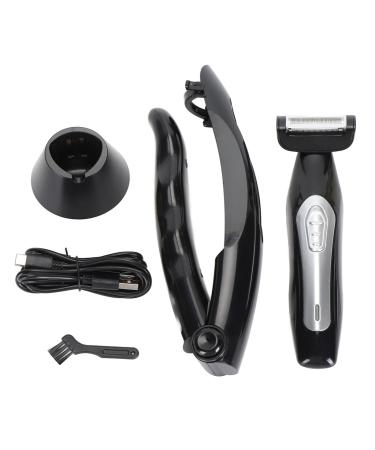 Back Shaver Showerproof Body & Manscaping Trimmer for Men Multifunctional Electric Back Hair Razor with Detachable Handle & Charging Base for Wet and Dry Use