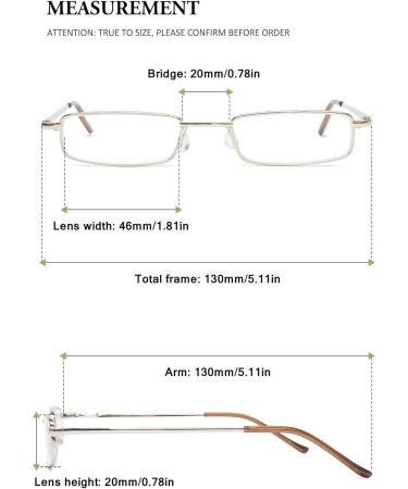 Vevesmundo Mini Compact Metal Reading Glasses with Spring Hinge - Blue Light Filter 2.5x Magnification Lightweight Yellow - Stylish Reading Aid - Buy Online on GoSupps.com