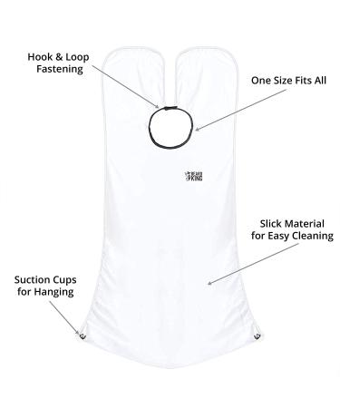 Beard King Beard Bib Apron for Men - Original Cape As Seen on Shark Tank - Hair Catcher for Shaving & Trimming - Grooming Gifts for Dad or Husband - White - Buy Online on GoSupps.com