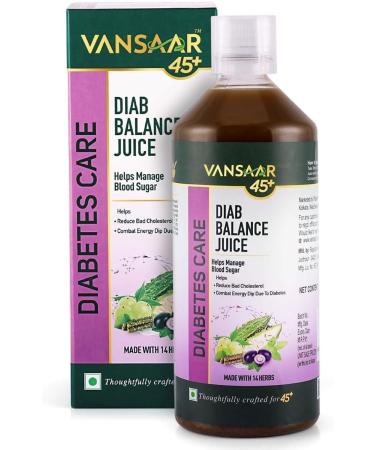 gmers 45+ Diab Balance Juice| Clinically proven herbs to help manage blood sugar levels & Diabetes led issues| Only Dia care juice with Karela Jamun & 12 herbs| Crafted for diabetics & prediabetics - 1L